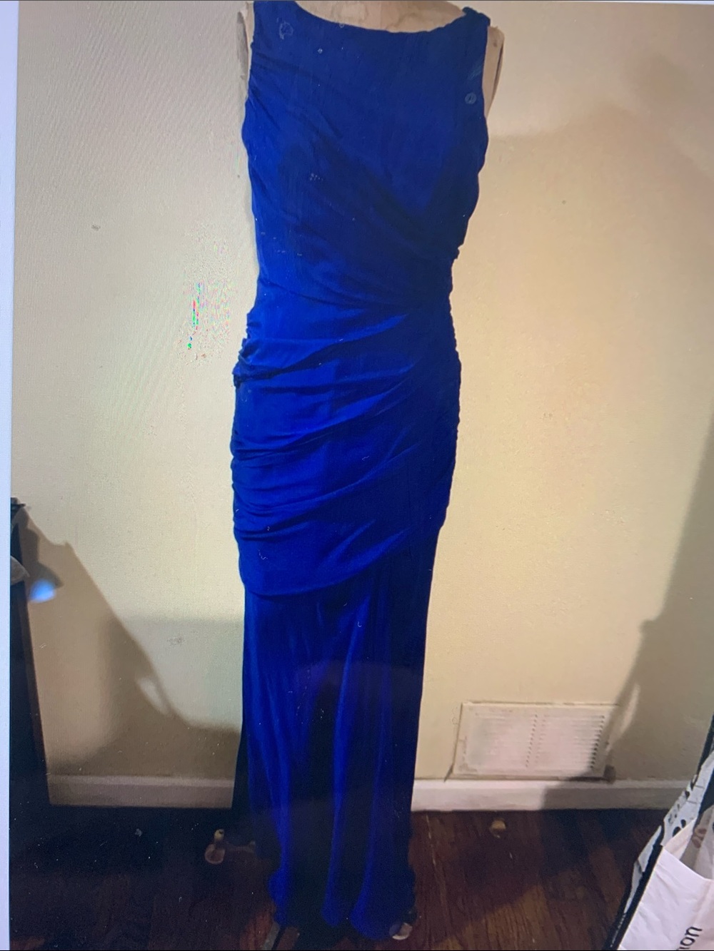 Carmen Marc Valvo Royal Blue Sleeveless Maxi Dress